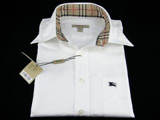 249 BURBERRY Brit White Sport Dress Nova Check Men’s Shirt SHORT 