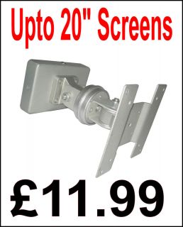 Cheap Universal Flat Screen TV Wall Bracket £11.99 Silver Twin Pivot 