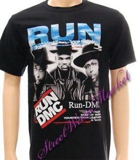 Run DMC music hip hop king of rock Punk Rock Pop Rap Rapper T shirt Sz 