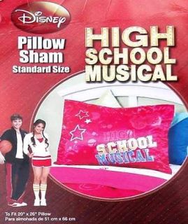HIGH SCHOOL MUSICAL STARS GRAFFITI PINK PILLOW SHAM BEDDING NEW