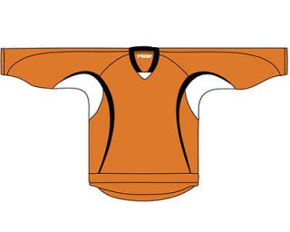 NEW! Senior 3 COLOR Hockey Jersey with Name and Number! Orange/Black 