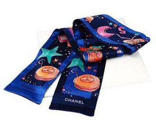 Authentic $437 CHANEL 100% Silk Space Galaxy Fantasy Italy Made Scarf 