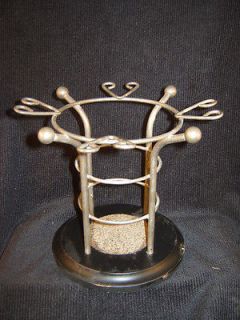   and glass holder party merlot chardonnay wood iron table top display