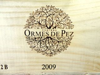 Ormes De Pez 2009 Complete Wood Wine Crate 19 11/16 X 12 7/8 X 7 3/8 