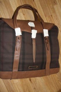   Leather & Canvas Burberry Nova Check Carryall Travel Bag Luggage