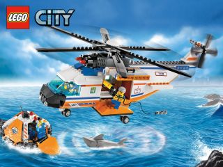   CITY TOWN 7738 COAST GUARD HELICOPTER & LIFE RAFT INSTRUCTIONS ONLY