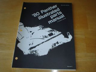 1980 Arctic Cat Panther Snowmobile Parts List Manual Vintage