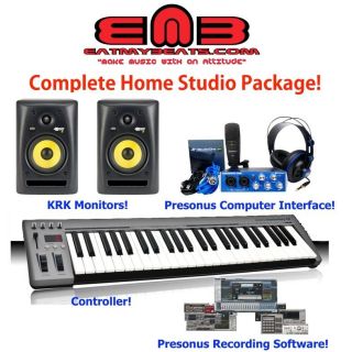 Complete Home Recording Studio Bundle Presonus KRK 49 Key MasterKey 