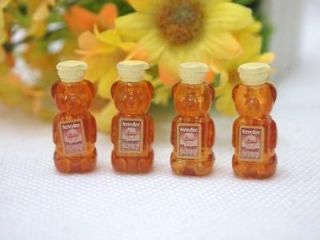Dollhouse Miniature   4 pcs bear honey bottles  new