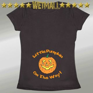   Pumpkin On the Way Halloween Costume Funny Maternity Tee T Shirt