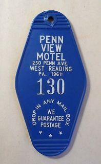 Vintage HOTEL Penn View Motel Key & Fob Reading PA Pennsylvania Room 