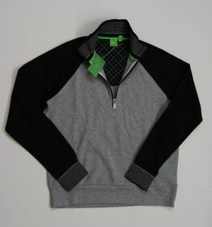 HUGO BOSS GREEN Sweat 1/4 Zip Sweatshirts   Grays/Blacks NEW NWT