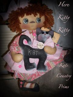 NEW~Primitive Raggedy Ann Here KittyKitty #137 PATTERN
