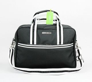 Hugo Boss Green XXL Black Polyester Travel Evening Duffle Bag New 