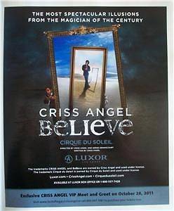 Criss Angel Luxor Casino Las Vegas Believe Show Ad Cirque Du Soleil 