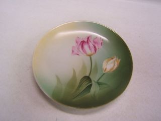 RS Germany Floral Porcelain China Plate pink.yellow flowers Decorative 