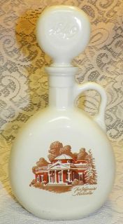 Vtg Old Fitzgerald 1849 Thomas Jeffersons Monticello Glass Decanter 