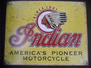 Indian Motorcycles Garage Sign Parts Bike Service Dealer Emblem Logo 