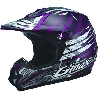 GMAX GM46X 1 Shredder Graphic Offroad / ATV / Motocross Purple Helmet