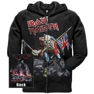 Iron Maiden   Scuffed Trooper Zip Hoodie Music Band Sweatshirt