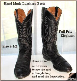Lucchese ELEPHANT Leather Western Cowboy BOOTS Full Pelt MENS Boots 