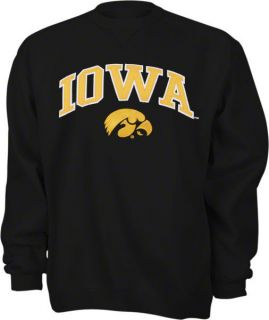 Iowa Hawkeyes Black Tackle Twill Crewneck Sweatshirt