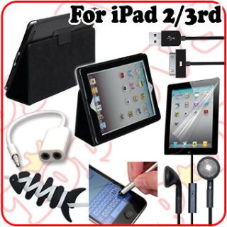   Case Protector Cable Earphones Accessory Bundle For iPad 2 / iPad 3