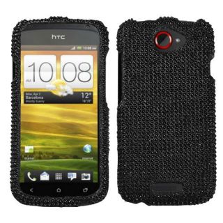 Black Jewel Diamante Bling Hard Cover Protector Case for HTC One S