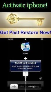 Activate 2g 3g 3gs iphone w/ AT&T ATT No Pin Sim Card! Itunes Update 