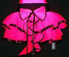 Tutu Mini Skirt Neon UV Hot Pink Black 6 8 10 12 14 16 S M L XL Bow 