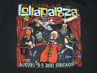   Lalapalooza 2011 Festival Band Rock Shirt Chicago Coldplay Muse L