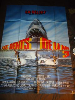 Jaws 3D ORG Giant 47x63 French Movie Poster Shark Dennis Quaid Bess 