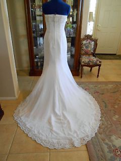 0th COUTURE $850 WEDDING FORMAL DRESS M L TRAIN NEW WHITE 5