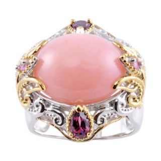 Michael Valitutti Two tone Pink Opal, Rhodolite and Pink Sapphire Ring