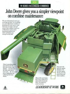 1989 John Deere 9500 Combine Farm Tractor Ad
