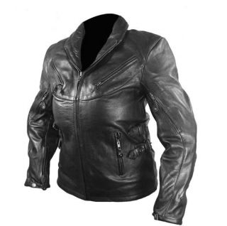   Classic Motorcycle Vented Level 3 Armored Buffalo Leather Jacket M