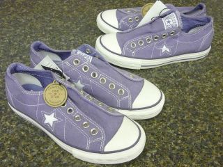 Womans Purple **SLIP ON** Converse One Star Canvas Shoes Sneakers 