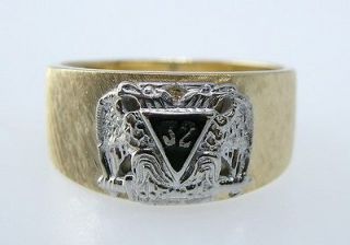 Vintage Gold Enamel Masonic Scottish Rite Ring Fine Estate Jewelry