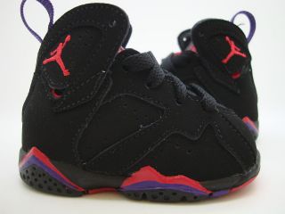   ] Toddlers Little Kids Air Jordan 7 Retro Raptors Black Red Purple QS