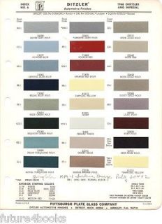   & Imperial PPG Ditzler Paint Color Chip Card Body Paint Car Colors