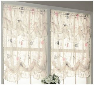 Alison Lace Balloon 58W x 64L Shade Attached Valance Curtain 