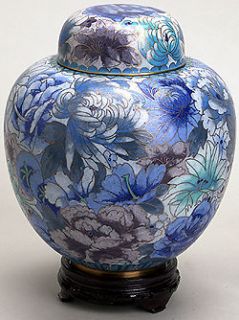 Pastel blue closionne keepsake cremation urn 