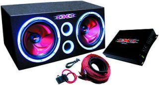 NEW DUAL 12 1200W SUBWOOFER PACKAGE WITH AMPLIFIER AMP KIT SUB BOX 