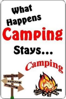 New   What Happens Camping Stays Camping   Camp   Sign