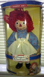 Classic Raggedy Ann Porcelain Keepsake Doll By Brass Key New In Box