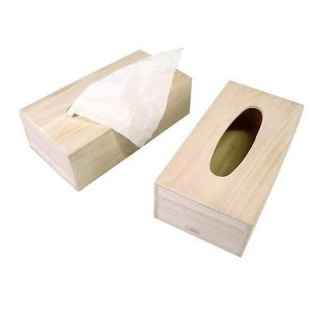 Wooden Craft Empress Tree Tissue Box With Hole Holder Decorate 
