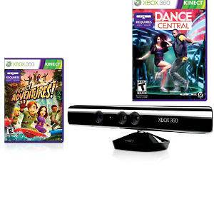 New Xbox 360 Kinect Sensor+Adventu​res+Dance Central #1