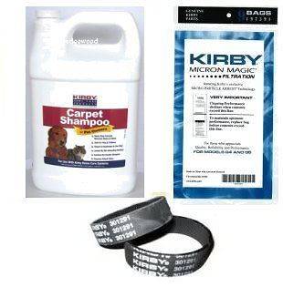 Gallon Kirby Pet Owners Shampoo, 9 Micron Magic Bags, 2 Belts
