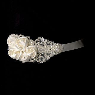 Vintage Inspired Flowers & Lace Beaded Bridal Wedding Dress Belt Sash