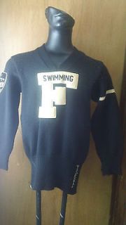 Two (2) Vintage 1950 & 1951 Swimming Letterman Sweaters School Chicago 